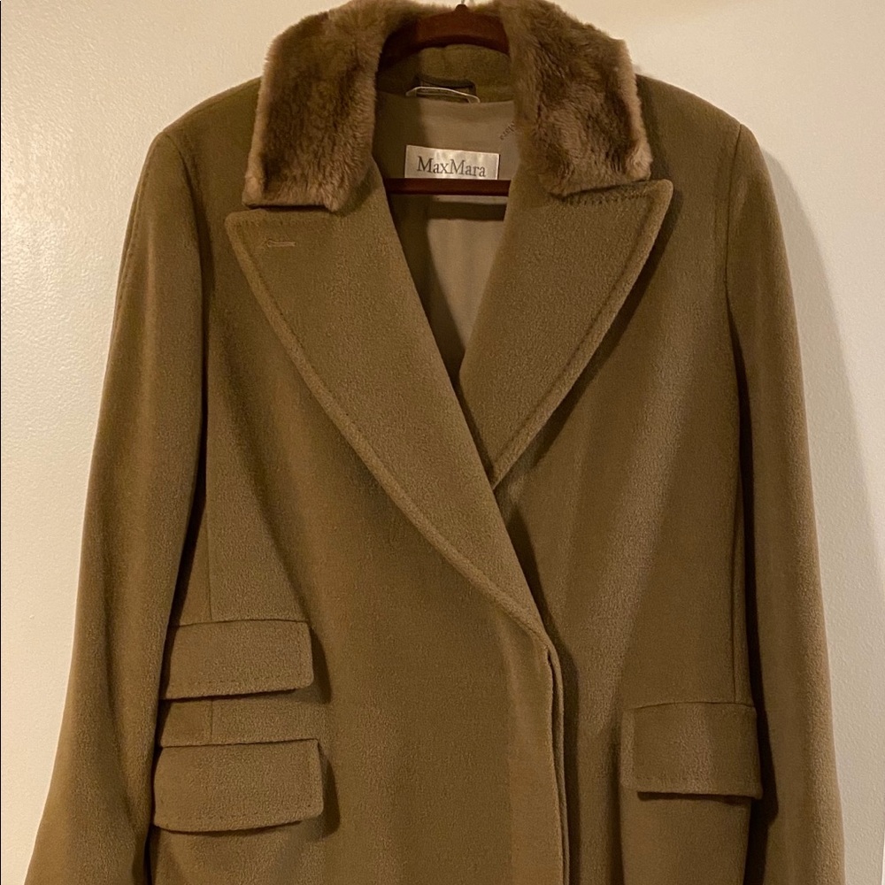 Vintage MaxMara, wool, cashmere pea coat.